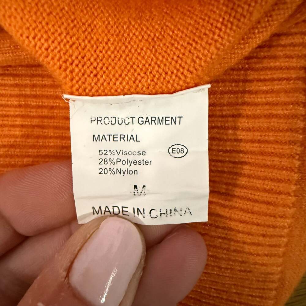 Mock neck long sleeve soft & cozy lounge sweater orange Women’s Medium - Picture 4 of 8